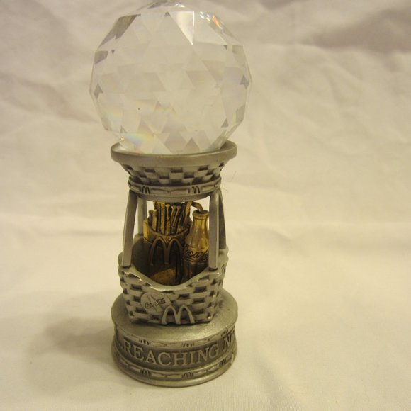 RARE 2004 MCDONALD'S/COKE OWNER/OPERATOR PEWTER & CRYSTAL HOT AIR BALLOON AWARD - Picture 1 of 7